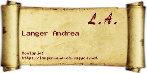 Langer Andrea névjegykártya